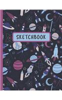 Sketchbook: Large Notebook for Drawing, Doodling or Sketching: 108 Pages, 8.5" x 11". (Framed Blank Paper Drawing and Writing Journal)