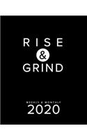 Rise & Grind Weekly & Monthly 2020: A Funny Planner - Sarcastic Gifts - Swearing Planner - Solid Black - Best Planner For Busy People