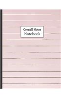 Cornell Notes Notebook: Cornell Ruled Paper - Note Taking System for School College University: 8.5" x 11" 108 Pages, Pretty Pink Stripe