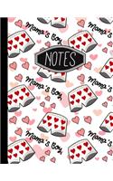 Notes: Mama's Boy Heart Boxer Shorts Funny Valentine's Day Notebook Wide Ruled 110 Pages