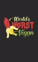 World worst vegan: 6x9 Veganism - blank with numbers paper - notebook - notes