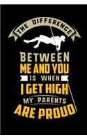 The Difference Between Me And You Is When I Get High My Parents Are Proud: 120 Pages I 6x9 I Monthly Planner I Funny Track & Field & Athletics Gifts I Apparel