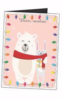 Warm Wishes: Christmas Bear And Bunny Rabbit Lined Writing Journal For Animal Lovers - Diary Designed As A Christmas Card