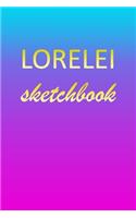 Lorelei: Sketchbook - Blank Imaginative Sketch Book Paper - Pink Blue Gold Custom Letter L Personalized Cover - Teach & Practice Drawing for Experienced & As