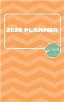 2020 Planner For Purse: January 2020 - December 2020 - Monthly Dated With Year At A Glance and Notes Pages (Gift Calendar) (Orange Chevron)