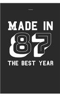 Notebook Made in 87 the Best Year