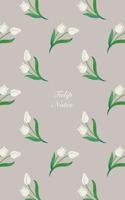 Tulip Notes: 6"x9" Notebook Watercolor Texture Design Botanic Garden Flower Pattern Cover. 108 Blank Lined Pages Matte Softcover Note Book Journal