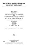 Implementation of welfare reform work requirements and time limits