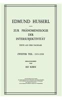 Zur Phänomenologie Der Intersubjektivität: Texte Aus Dem Nachlass Zweiter Teil: 1921-1928