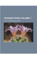 Transactions Volume 1