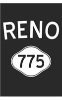 Reno Notebook - Nevada Gift - Area Code Reno Journey Diary - Nevada Travel Journal