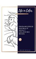ENDANGERED ANIMALS ADULT COLORING BOOK (Book 7)