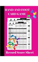 Hand and Foot Card Game Record Score Sheet