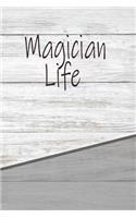 Magician Life: Personalized Rustic Isometric Dot Notebook 120 Pages 6x9