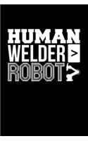 Human Welder > Robot: Blank Lined Journal