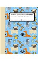 Primary Composition Notebook Hand Writing Story Paper Journal: 9 Double Lines with Dotted Middle Line Pre-K-2 School Exercise Book - 120 Story Pages - Dog Doggie Doggy Paws(Pet Series)