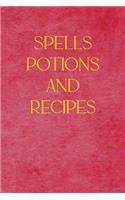 Spells Potions and Recipes: Custom Interior Grimoire Spell Paper Notebook Journal Trendy Unique Gift Pink Texture Spell Books
