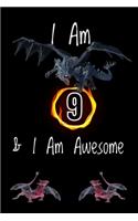 Awesome Journal - I Am 9: Space Inside For Drawings and Notes - Awesome Gift for Boys