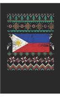 Ugly Christmas - Philippines Flag: Small Lined Notebook - Christmas Gift for Kids, Women, Men Girls And Boys