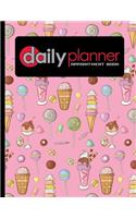 Daily Planner Appointment Book: 7 Columns Appointment Booking, Appointment Reminders, Daily Appointment Planner, Cute Ice Cream & Lollipop Cover