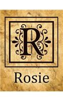 Rosie: Personalised Notebook/Journal/Diary For Women & Girls With Monogram Initial R, Antique Style Name Gift (8.5" x 11")
