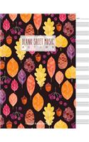 Blank Sheet Music Autumn: Autumn, Music Manuscript Paper, Musical Notebook, Blank Sheet, Staff Paper, 12 Large Staves Per Page, 8.5 x 11 inch 110