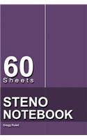 Steno Notebook: 6" x 9", 60 Sheets, Writing Pad for Notes, Gregg Ruled, (Purple)-[Professional Binding]