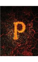 Monogram "P" Sketchbook: Blank Art Pad Notebook Journal(16 Monogram Fire 150 Sketch)