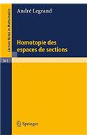 Homotopie des Espaces de Sections: (941 Lecture Notes in Mathematics)