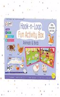 Hook n Loop Fun Activity Box | Velcro Books | Montessori Activity | Busy Book | for 2+ Years Kids - Explore Animals & Birds through Interactive Play