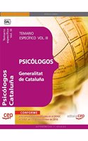 Psicologos de la Generalitat de Cataluna. Temario especifico Vol. III.