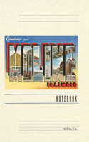 Vintage Lined Notebook Greetings from Moline, Illinois