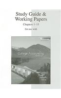 Study Guide & Working Papers for Use with College Accounting Chapters 1-13