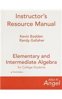Elementary and Intermediate Algebra for College Students Instructor's Resource Manual