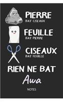Rien ne bat Awa - Notes: Noms Personnalisé Carnet de notes / Journal pour les filles et les femmes. Kawaii Pierre Feuille Ciseaux jeu de mots. Fournitures scolaires, premier