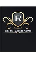 R - 2020 One Year Daily Planner: (8x10 12 Month Monogram Initial Planner)