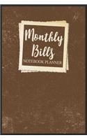 Monthly Bill Notebook Planner