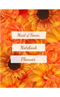 Maid of Honor Notebook Planner: Bridal Party and Wedding Tasks and Party Planner with Bright Bold Orange Flowers Design