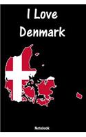 I Love Denmark: Denmark Notebook college book diary journal booklet memo composition book 110 sheets - ruled paper 6x9 inch