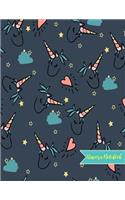 Unicorn Notebook: Cute Kawaii Journal and Diary Large 8.5 x 11 Matte Cover with Blank Lined Ruled White Paper Interior - Perfect for School, Gifts for Kids (Girls and