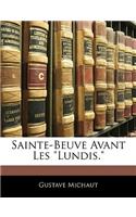 Sainte-Beuve Avant Les 