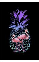 Composition Notebook: Cute Lovely Flamingo Pineapple Lined Notebook Journal Diary 6x9