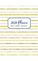 2020 Weekly Planner: 2020 Monthly Planner for January 2020 - December 2020 + Monthly Calendar w/ Notes, To Do List Section, Includes Important Dates, Birthday, Goals + N
