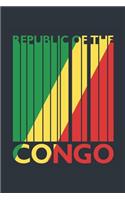 Vintage Republic Of The Congo Notebook - Congolese Flag Writing Journal - Republic Of The Congo Gift - Retro Congolese Diary