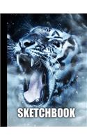 Sketchbook: Leopard Cover Design - White Paper - 120 Blank Unlined Pages - 8.5" X 11" - Matte Finished Soft Cover