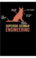 Superior German Engineering: 120 Pages I 6x9 I Scuba Diving Notebook I Funny Police Dog Gifts