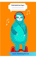 Sleep Music Theme Wide Ruled Line Paper