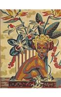 Composition Book Journal: : Vintage Paint-By-Number Pbn Mid Century Retro Tiki Island Woman Motif Cover, Wide Ruled Paper, 150 Blank Lined Sheets, 9-3/4 X 7-1/2.