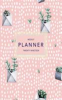 Weekly Planner Twenty Nineteen: Pink Succulents - 8.5 X 11 in - Weekly View 2019 Planner Organizer with Dotted Grid Pages + Motivational Quotes + To-Do Lists(1 2019 Planners)