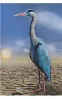 Blue Heron Dot Grid Notebook: Blank Dotted Grid Paper
